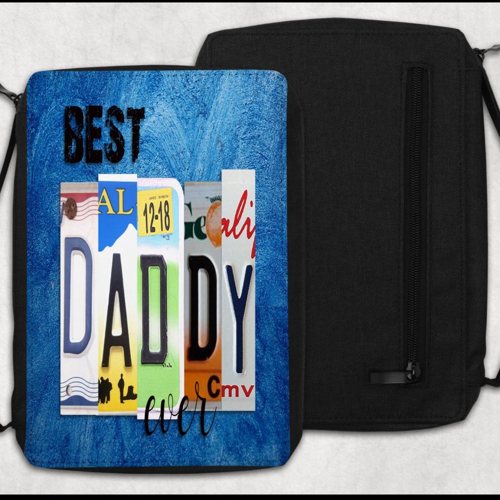 Men's Custom Best Dad Ever License Plate Design Bible Cover